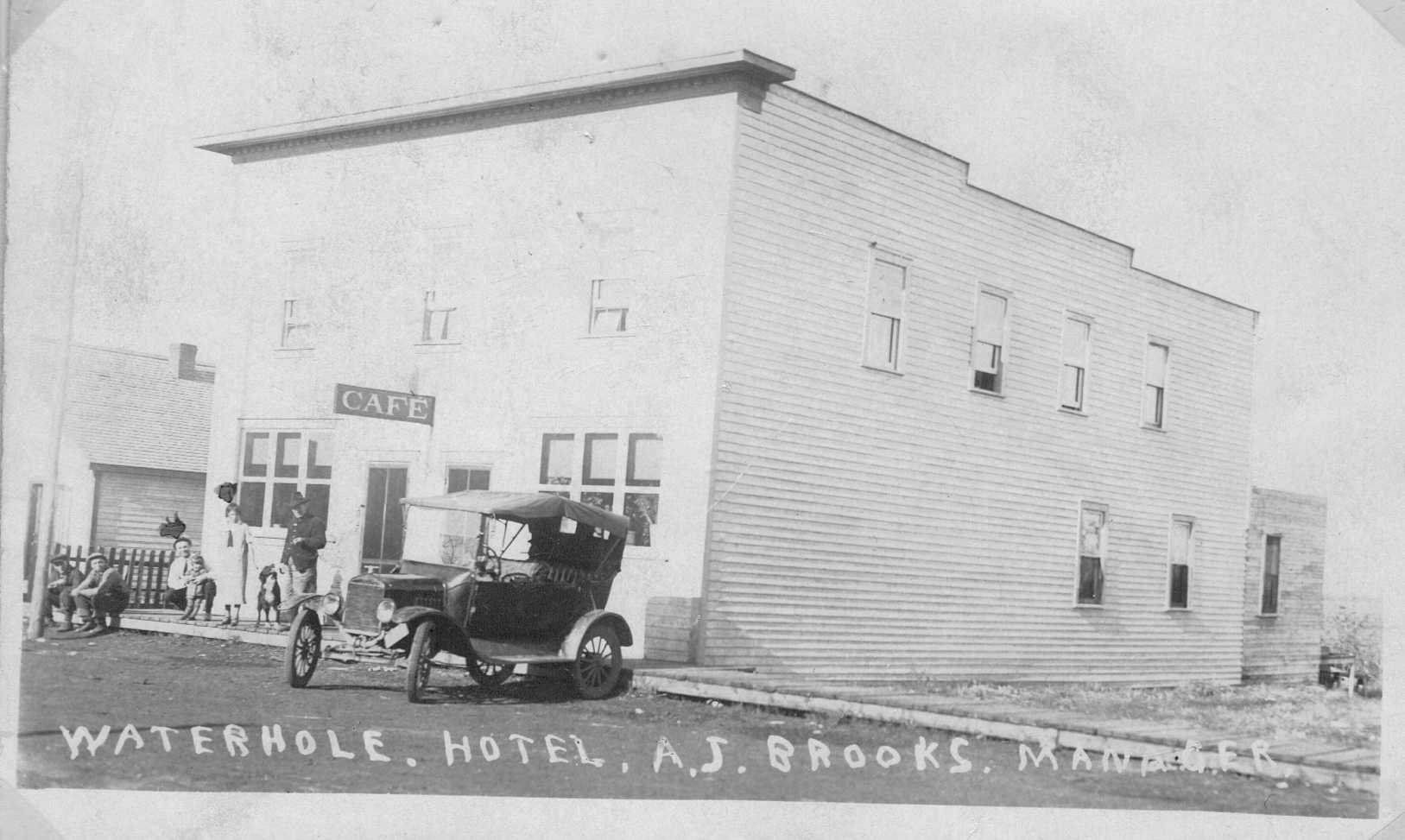 Front View of AJ and Aime Brooks CAFE in Waterhole AB. AJ Brooks Proprietor 